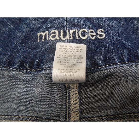 Maurices Jeans Women's 15/16 Short Blue Medium Wash Embroidered Denim 34x19in - Picture 4 of 8